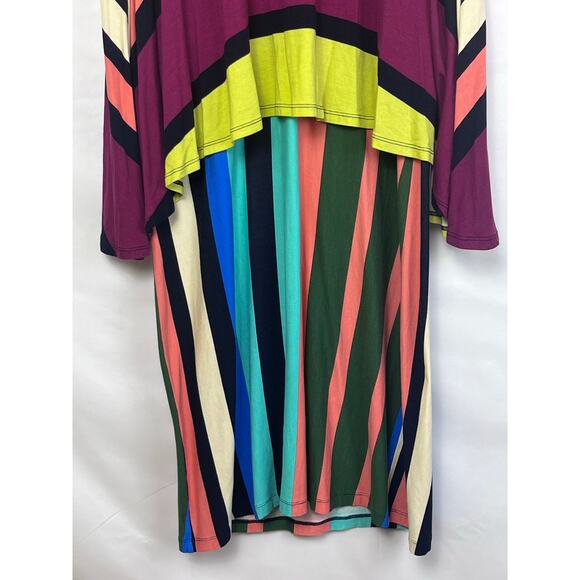 Maeve Women's Med Multicolor Sleeveless Lagenfeld Look Striped Hippie Boho Dress - Picture 8 of 9